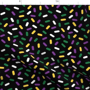 Mardi Gras Fabric - Mardi Gras Sprinkle By Charlottewinter - White Purple Green Yellow Party Cotton Fabric By The Yard With Spoonflower