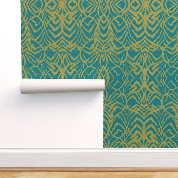 Modern Ikat Wallpaper Wild Ikat Estelle by Ninaribena | Etsy