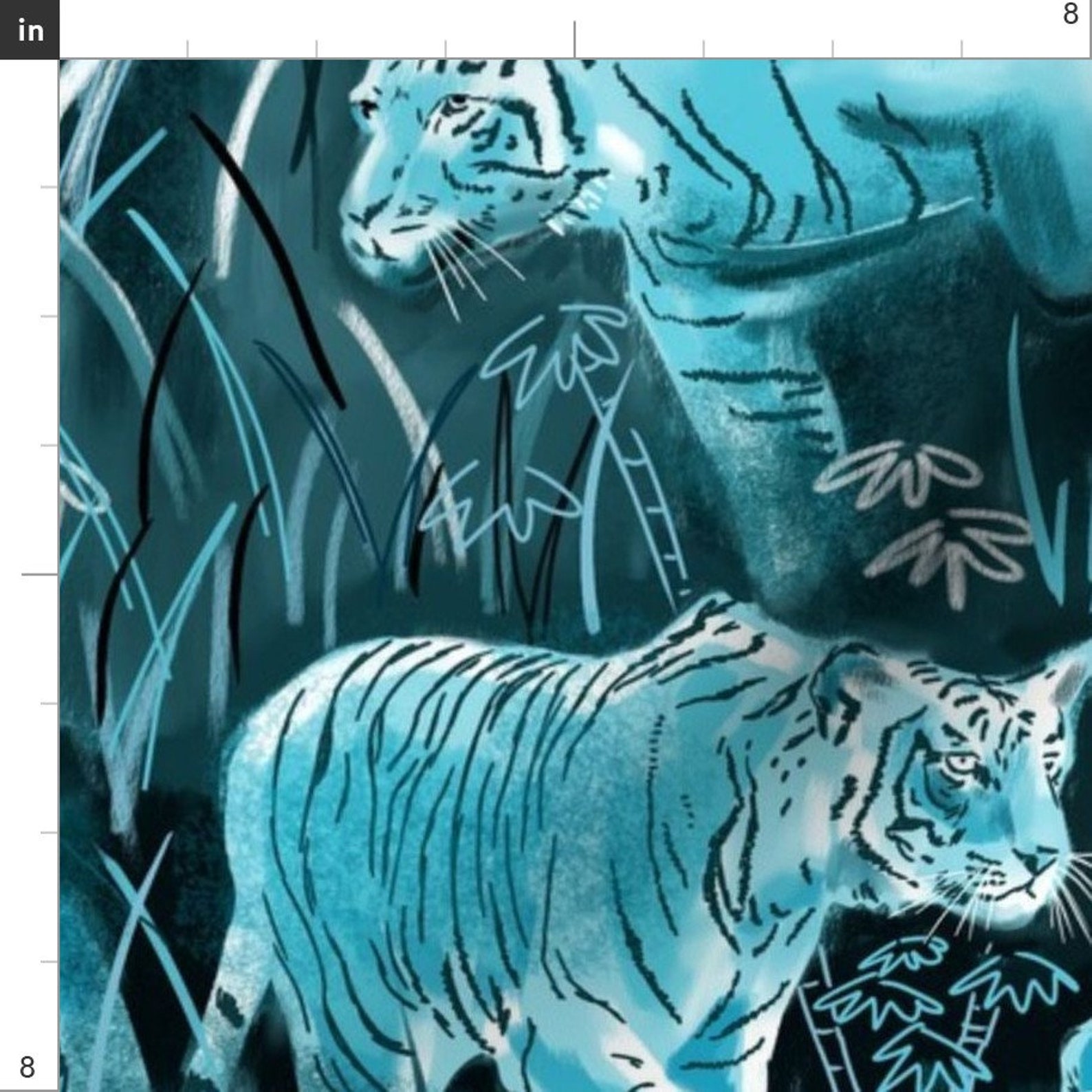 Moonlight Tigers Fabric Moonlight Tigers by Vinpauld Etsy