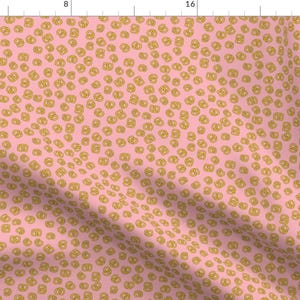 Little Pretzels Fabric - Pretzels On Pink By Laurawrightstudio - Tiny Ditsy Pretzels Cotton Fabric By The Yard With Spoonflower