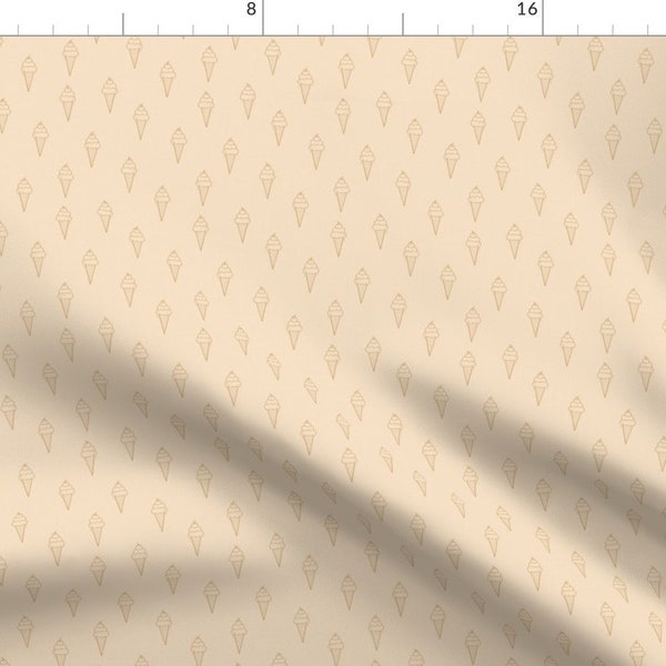 Boho Ice Cream Fabric - Ice Cream Cone  by sunday_babes - Neutral Beige Tan Summer Sweet Treat Soft-serve Fabric by the Yard by Spoonflower