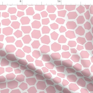 Pink Fabric - Geo Giraffe  by leanne_hatch - Geometric Children Baby Jungle Giraffe Safari Fabric by the Yard by Spoonflower