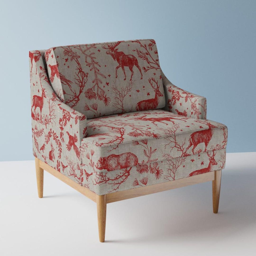 Woodland Toile Upholstery Fabric- Winter Toile by Nouveau_bohemian ...