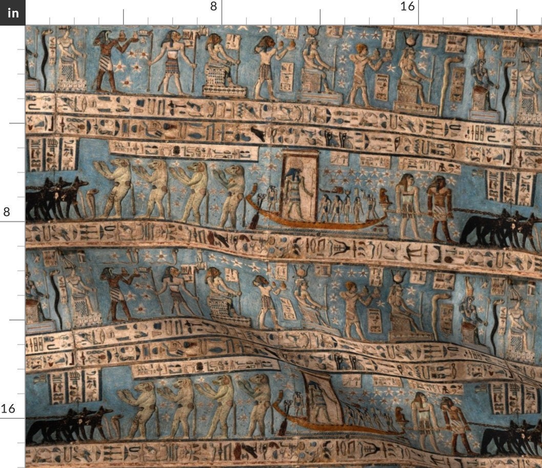 Ancient Fabric Egyptian Hieroglyphs by Jeanfogelberg Etsy