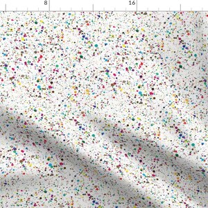 Paint Fabric - Mulitcolor Splatters Red Blue Black White Yellow Pink Teal Orange Green Gold Teal By Khaus - Cotton Fabric With Spoonflower