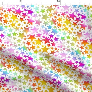 Rainbow Stars Fabric - Rainbow Stars By Emmaallardsmith - Stars Rainbow Kids Room Decor Red Blue Cotton Fabric By The Yard With Spoonflower image 1