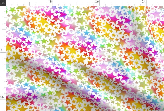 Rainbow Stars Fabric - Rainbow Stars By Emmaallardsmith - Stars Rainbow Kids Room Decor Red Blue Cotton Fabric By The Yard With Spoonflower