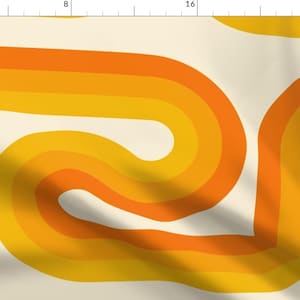 Bold Minimalist Geo Fabric - 70s Wave by mia_valdez - Vintage Yellow Summer Colors Retro Vibes  Fabric by the Yard by Spoonflower