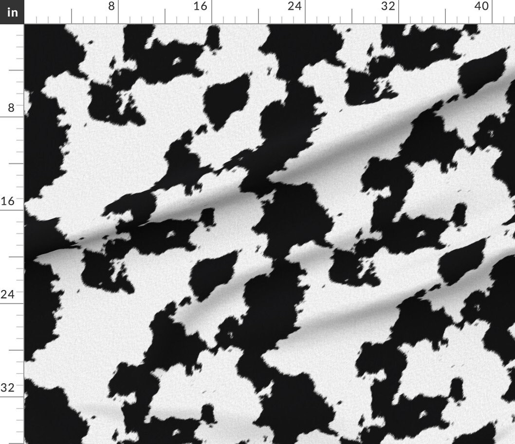 Dairy Cow Fabric Realistic White Dairy Cow Hide Animal Print Etsy