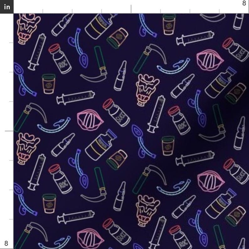 Doctor Fabric - Anesthesia Outlines by ladybugsurgery - Nurse Anesthesia Anaesthesiology Icu Surgery Crna Fabric by the Yard by Spoonflower 画像 3