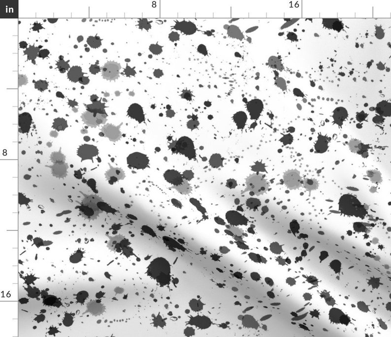 Splatter Paint Fabric Splat in Ink by Danika Herrick Etsy
