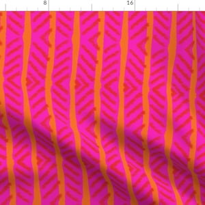 Bright Stripe Fabric - Wiggle Stripe by zab_butler - Summer Tropical Hot Pink Orange Bold Vibrant Fabric by the Yard by Spoonflower