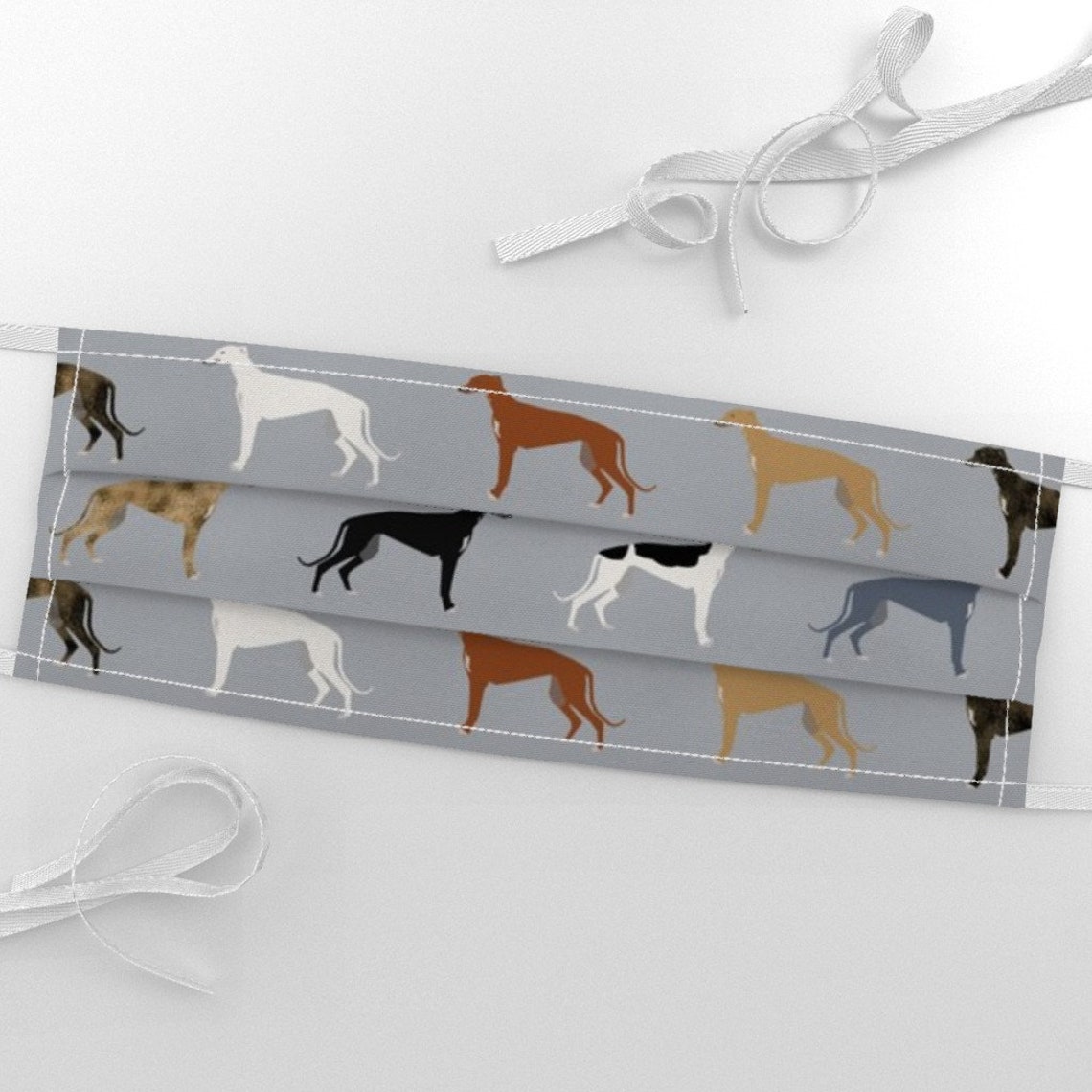Greyhound Fabric Greyhounds Pattern Grey Multi Colored