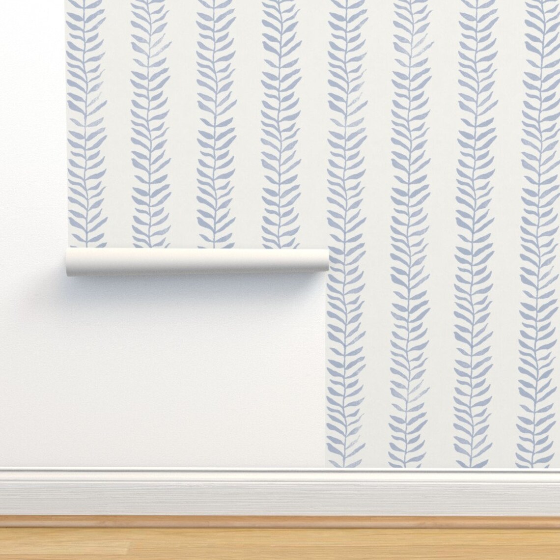 Blue Vines Wallpaper Leaf Pattern Vertical by Forests Blue Etsy
