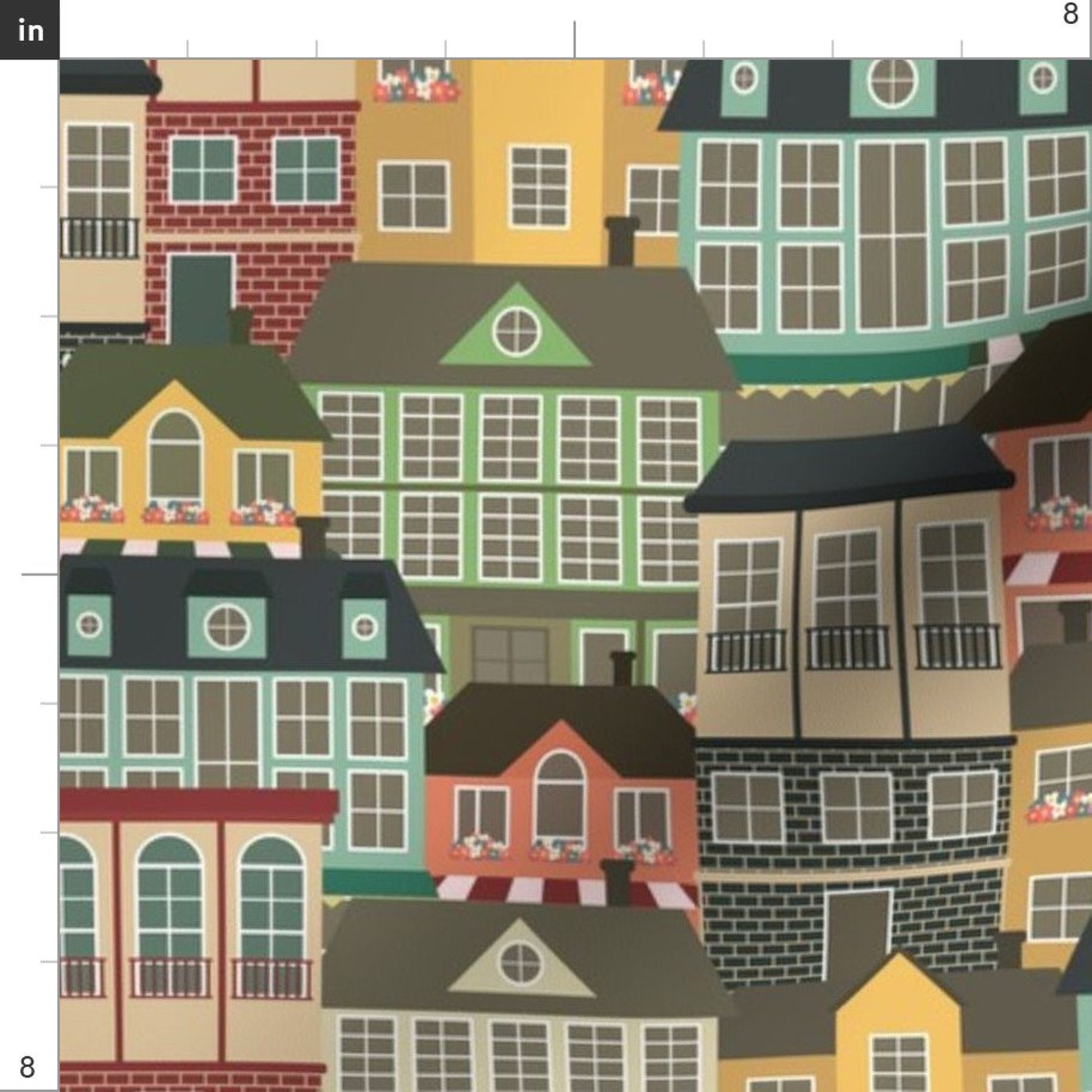 City Buildings Fabric City Life by Juliabadeeva City Etsy