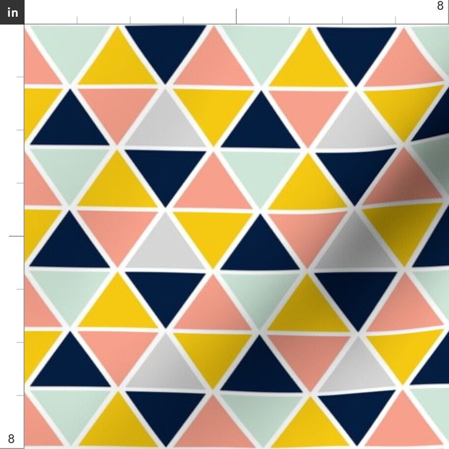 Triangle Fabric Multi Triangle / Custom Fabric By Little Etsy