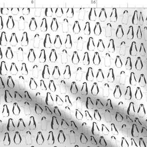 Penguin Fabric - Penguin // Baby Penguin Winter Animals White Nursery By Andrea Lauren - Penguin Cotton Fabric By The Yard With Spoonflower