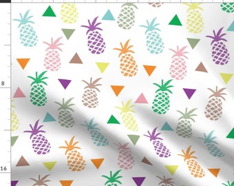 Rainbow Geometric Pineapples Fabric - Pineapples Triangles - Rainbow By Hilarycaroline - Rainbow Cotton Fabric By The Yard With Spoonflower