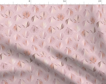 Purple Fabric - Pink Clams by darcierose -  Coastal Chic Beach House Retro Costal Swimming Summer Ocean Fabric by the Yard by Spoonflower