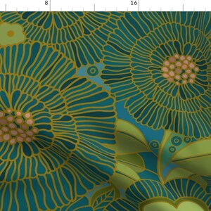 Kaleidoscope Blue Floral Fabric - Kaleidoscope Retro Floral L By Honoluludesign - Kaleidoscope Cotton Fabric By The Yard With Spoonflower image 1