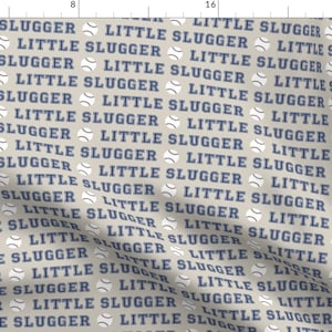 Baseball Player Fabric - Little Slugger - On Beige || Baseball Nursery Fabric By Littlearrowdesign - Baseball Sports Fabric With Spoonflower