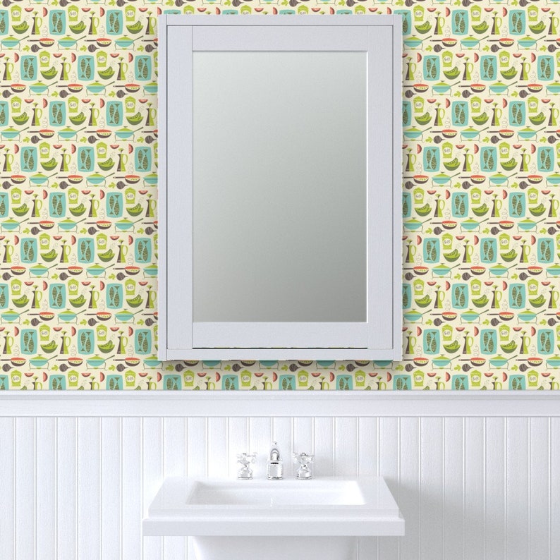 Vintage Kitchen Wallpaper - In The Kitchen - Cream By Studiojenny - Custom Printed Removable Self Adhesive Wallpaper Roll by Spoonflower image 8