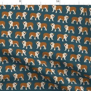 Navy Blue Dog Fabric - English Bulldog Pet Dog Bulldogs Cute Wrinkly Dog By Petfriendly - Cotton Fabric By The Yard With Spoonflower