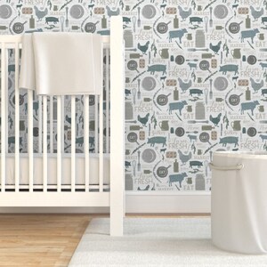 Farmhouse Wallpaper - Sing For Your Supper Gather Round Give Thanks - Custom Printed Removable Self Adhesive Wallpaper Roll by Spoonflower image 7