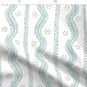 Mint Green Preppy Apparel Fabric - Andrew Stripe by danika_herrick - Traditional Stripe Grandmillennial Clothing Fabric by Spoonflower