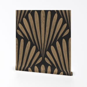 Art Deco Geometric Removable Peel and Stick Wallpaper - Dramatic Glamour Arches - Wall Art Wall Decor - Scallop Fans by leannefriedberg