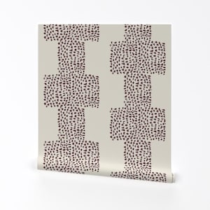 Carta da parati rimovibile con pois astratti - Beige bordeaux disegnato a mano - Decorazione murale - Punti disegnati a mano di florence_flynn