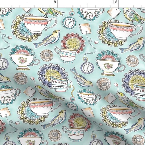 English Tea Fabric Regular Scale Version Afternoon Tea By Etsy