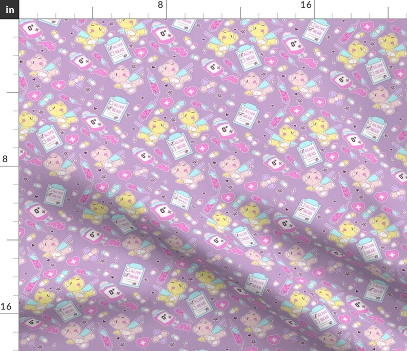 Purple Bear Fabric Purple Creepy Cute Teddy Bears by - Etsy