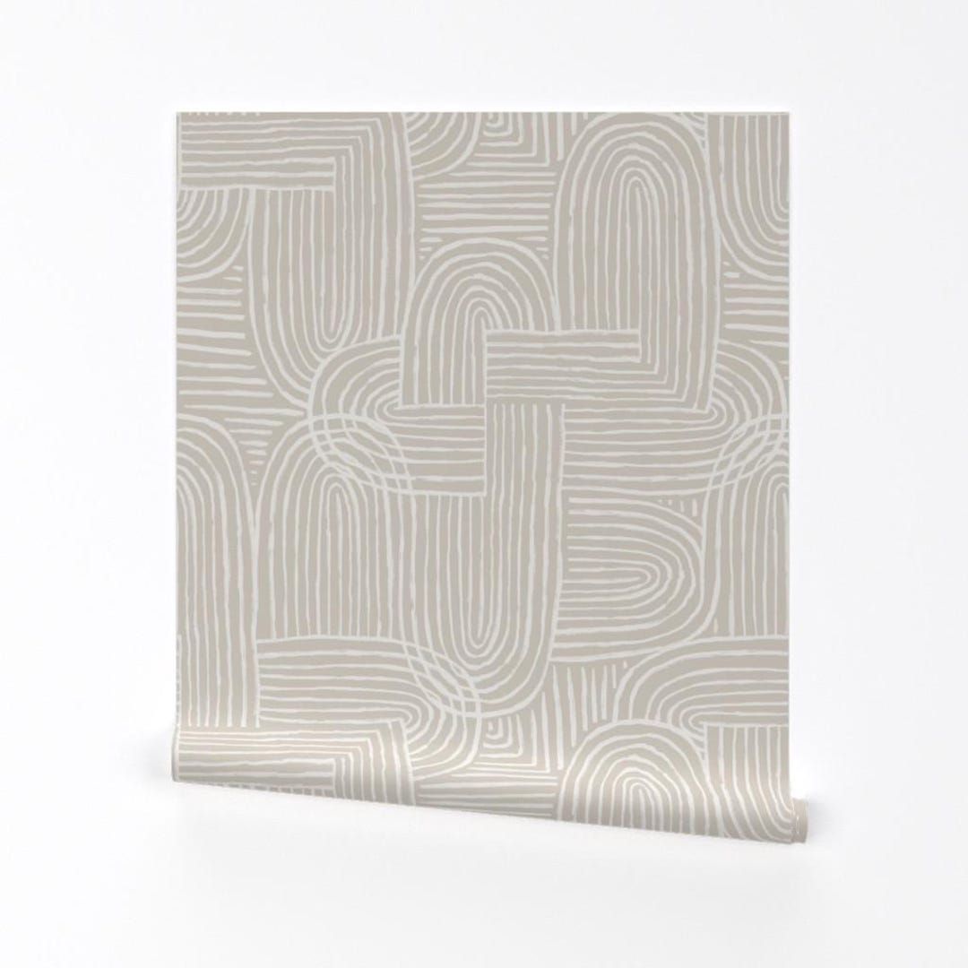 Buy Zen Garden Wallpaper Large Warm Minimalist by Kittenlane Abstract