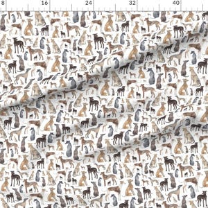 Greyhound Watercolors Fabric - Greyhounds, Wippets and Lurcher Dogs! by ...