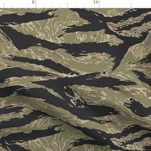 Camo Stripe Fabric - Tiger Stripe Camo By Ricraynor - Tiger Camouflage Animal Print Boy Nursery Cotton Fabric By The Yard With Spoonflower