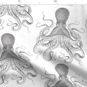 Under The Sea Fabric - Octopus Vintage Illustration Haeckel Style By Magnoliacollection - Ocean Cotton Fabric By The Yard With Spoonflower