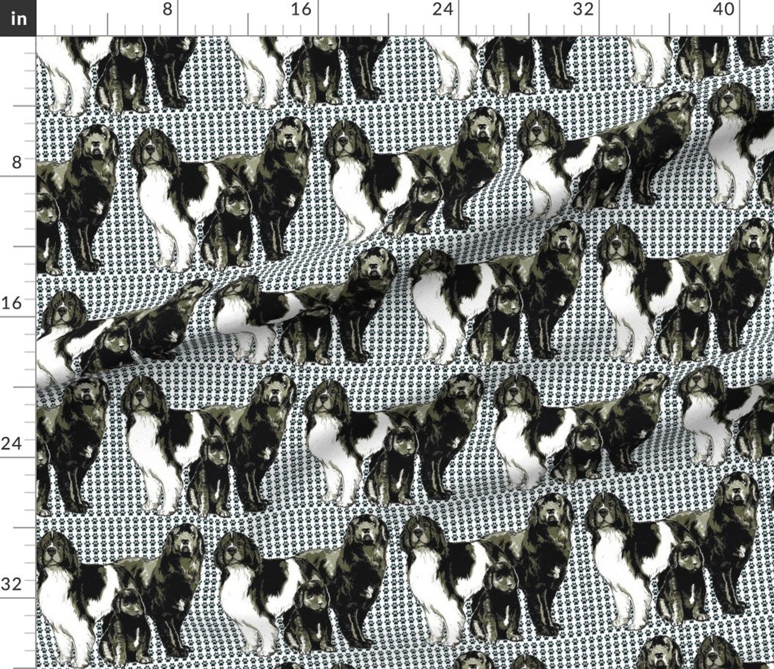 Newfoundland Family Fabric Newfoundland Dog Family Fabric By Etsy