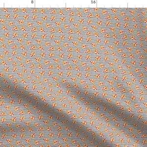Pizza Fabric - (3/4&quot; Scale) Pizza Slice (Black Stripes) By Littlearrowdesign - Black Red Pizza Cotton Fabric By The Yard With Spoonflower
