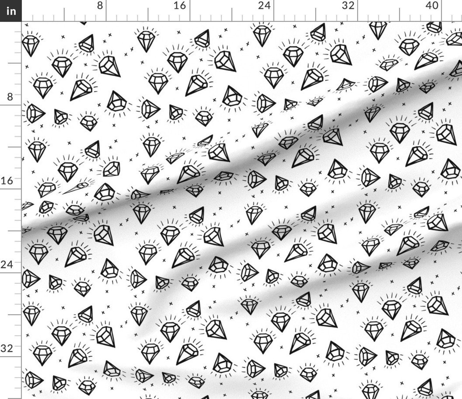 Black and White Diamond Fabric Diamonds By Taraput Modern Etsy Nederland