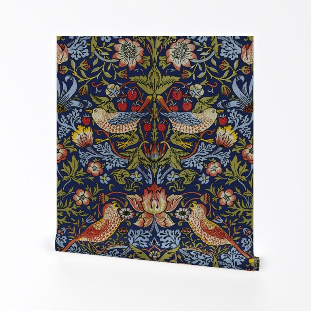 Botanical Removable Peel and Stick Wallpaper - Damask Floral - Wall Art ...