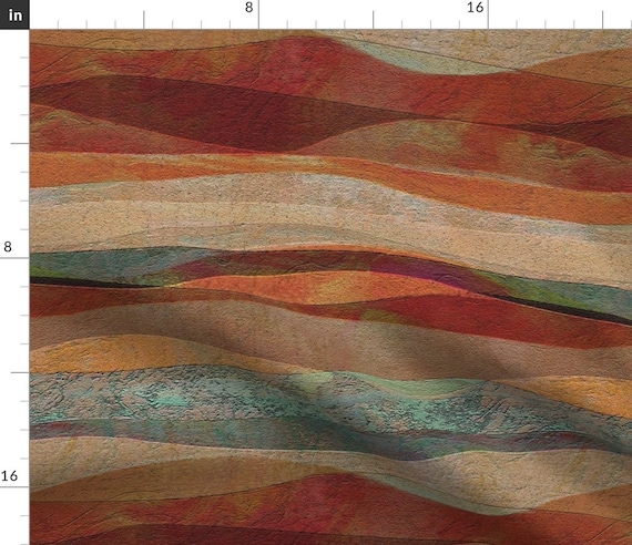 Abstract Landscape Fabric Sandstone Desert by Wren_leyland Travertine Look  Sandstone Coral Orange Fabric by the Yard by Spoonflower 