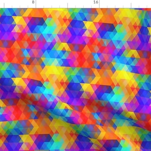 Abstract Rainbow Fabric - Abstract Rhombus. Geometric Rainbow Color By Ekaterinap - Abstract Cotton Fabric by the Yard With Spoonflower