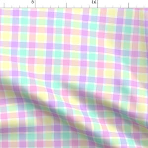 Pastel Plaid Fabric - Pastel Homespun Look Plaid By Magic Circle- Vintage Retro Easter Baby Plaid Cotton Fabric By The Yard With Spoonflower