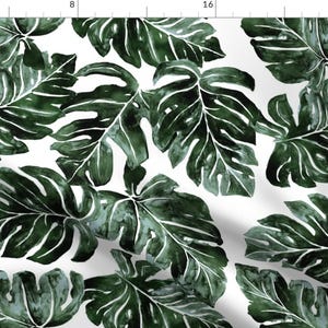 Monstera Fabric - Jungle Monstera Leaves Deep By Crystal Walen - Monstera Tropical Summer Decor Cotton Fabric By The Yard With Spoonflower