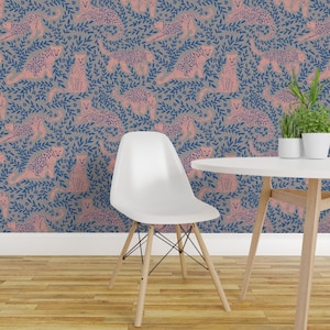 Jungle Wallpaper - Jungle Cat By Scarlette Soleil - Tiger Maximalist Trendy Animalier Removable Self Adhesive Wallpaper Roll by Spoonflower