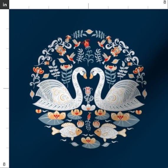 コットンの白鳥刺繍テンプレート - イリーナ・スカスカ作の白鳥 - 6