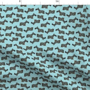 Schnauzer Dog Fabric - Schnauzer On Blue Background By Dariara - Schnauzer Dogs Pets Blue Gray Cotton Fabric By The Yard With Spoonflower
