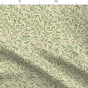 Art Nouveau Fabric - Willow Bough Small by peacoquettedesigns -  William Morris Willow Vines Floral Green Fabric by the Yard by Spoonflower