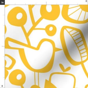 Scandinavian Fabric - Jumbo Scale Scandinavian Garden By Mariana Valladares - Yellow White Spring Cotton Fabric By The Yard With Spoonflower image 3